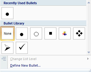 آیکون (Bullets)   مرتب سازی در نرم افزار Word 